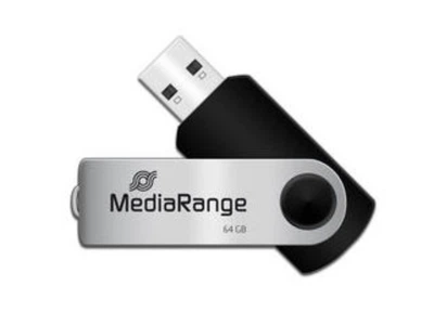 Флеш USB MediaRange USB2.0 64GB Black/Silver (MR912)