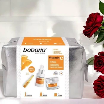 Косметический подарочный набор для ухода за лицом Babaria Vitamin C Ritual (Сыворотка+ Крем+ Ампула в косметичке)