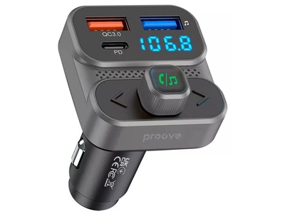 FM модулятор Proove Launcher Luxor SE 36W (PD+QC3.0) Type-C+USB (FMLX20120003)
