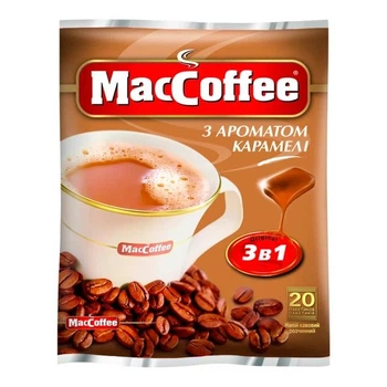 Кавовий напій 3в1 MacCoffee з ароматом карамелі 18 г х 20 шт