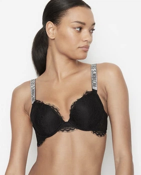 Бюстгальтер Victoria’s Secret Shine Strap Push-Up Чорний 34D