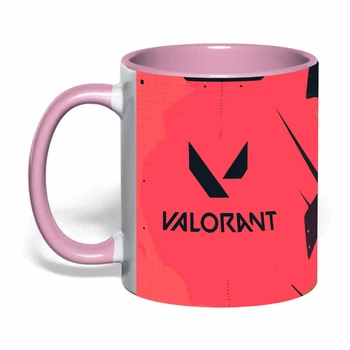 Чашка з друком "Valorant/Валорант" №5 (колір рожевий) (46330)