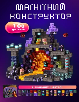Магнітний конструктор у стилі Minecraft Magnetic AC-003214 100 блоків
