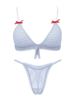 Комплект белья Victoria's Secret бралетт триангл и трусики тонг 1161283037 (Голубой XL)