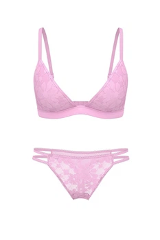 Комплект белья: бюстгальтер push-up и трусики стринг Victoria's Secret 48(XL) Сиреневый (153126)