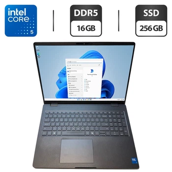 Ультрабук Dell Pro 16 PC16250 Magnetite / 16" (1920x1200) IPS / Intel Core 5 120U (10 (12) ядер по 1.4 - 5.0 GHz) / 16 GB DDR5 / 256 GB SSD / Intel Graphics / WebCam б/у