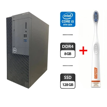 Компьютер Dell OptiPlex 3060 Tower / Intel Core i5-8500 (6 ядер по 3.0 - 4.1 GHz) / 8 GB DDR4 / 128 GB SSD / Intel UHD Graphics 630 / DVD-ROM б/у + Подарок Умная интерактивная зубная щетка Colgate Connect M1 / Bluetooth