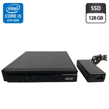 Неттоп Acer Veriton N4640G USFF / Intel Core i5-6500T (4 ядра по 2.5 - 3.1 GHz) / 8 GB DDR3 / 128 GB SSD / Intel HD Graphics 530 / Блок питания б/у