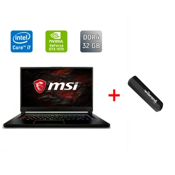 Ігровий ноутбук Б-клас MSI GS 65 Stealth Thin 8 RE / 15.6" (1920x1080) IPS / Intel Core i7-8750H (6 (12) ядер по 2.2 - 4.1 GHz) / 32 GB DDR4 / 512 GB SSD / nVidia GeForce GTX 1070, 8 GB GDDR5, 256-bit / WebCam / б/в + Подарунок Флеш-накопичувач USB 32 GB