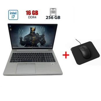 Ультрабук HP EliteBook 850 G7 / 15.6" (1920x1080) IPS / Intel Core i7-10610U (4 (8) ядер по 1.80 - 4.9 GHz) / 16 GB DDR4 / 256 GB SSD / Intel Iris Xe Graphics / WebCam б/в + Подарунок Мишка та килимок