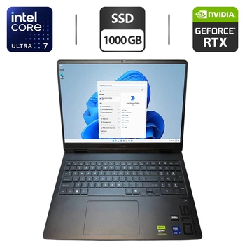 Игровой ноутбук HP Omen 16 Slim 16-an0003nr / 16" (1920x1200) IPS / Intel Core Ultra 7 255H (16 ядер по 1.5 - 5.1 GHz) / 32 GB DDR5 / 1000 GB SSD / nVidia GeForce RTX 5070, 8 GB GDDR7, 128-bit / WebCam б/у