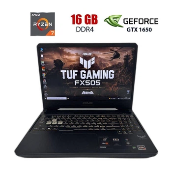 Игровой ноутбук Б-класс ASUS TUF FX505DT / 15.6" (1920x1080) IPS / AMD Ryzen 7 3750H (4 (8) ядер по 2.3 - 4 GHz) / 16 GB DDR4 / 256 GB SSD + 1000 GB HDD / nVidia GeForce GTX 1650, 4 GB GDDR5, 128-bit / WebCam б/у