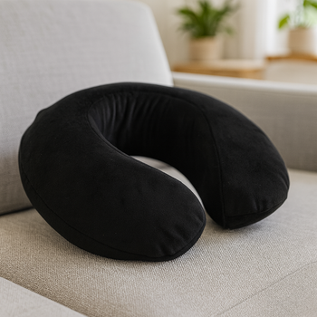 Подушка для путешествий №8725 Velvet Line 28-0007 Black (велюр) 30*37*10