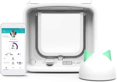 Умная дверца для котов и собак SureFlap Microchip Cat Flap Connect iDSCFWTB1 с Hub, управление через приложение без брелков чипов