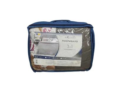 Покривало ARCLOUD 180*210 DOUBLE FACE Braun +Printed 10022-9 ZIGZAG BIG сумка