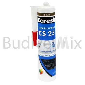 Герметик для швів Ceresit CS 25 FlexSilicone 280 мл сіро-коричневий