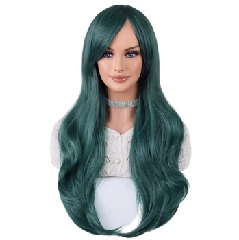 Перука жіноча зелена косплей, термоволокно DC WIG-8836 G