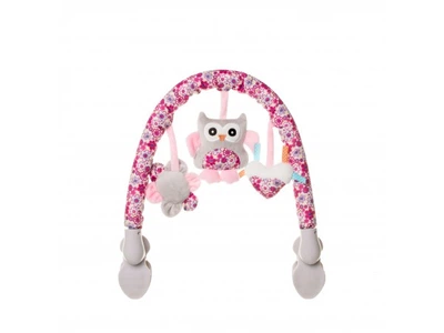 Детская дуга на коляску 4BABY / Подвесная дуга с игрушками для коляски pink