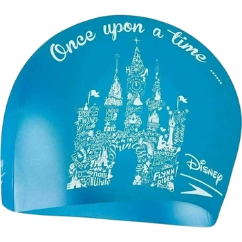 Шапочка для плавания детская Speedo SLOGAN PRT CAP JU голубо-белая 8-08386F301