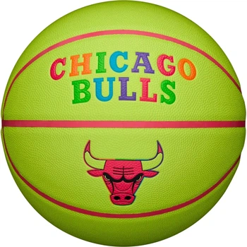 Баскетбольный мяч Wilson NBA TEAM NEON CHICAGO BULLS салатово-розовый Размер 7 WZ4037402XB7