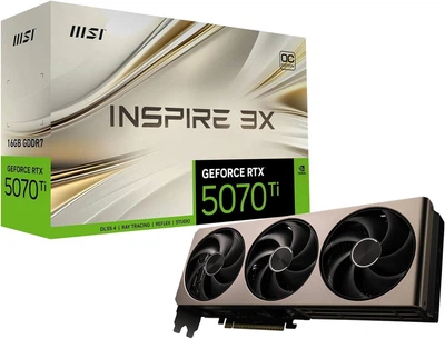 Відеокарта MSI GeForce RTX 5070 Ti 16G INSPIRE 3X OC (G507T-16I3C, 912-V531-281)