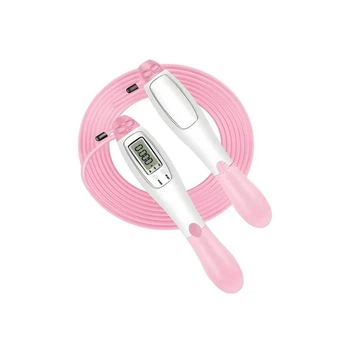 Скоростная скакалка со счетчиком EasyFit EF-1916-WP белый-розовый