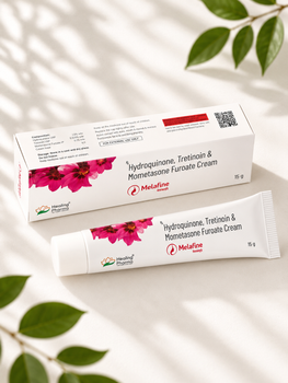 Крем с гидрохиноном и третиноином Мелафайн Melafine Cream Healing Pharma 15 г — для ухода за кожей с неравномерным тоном