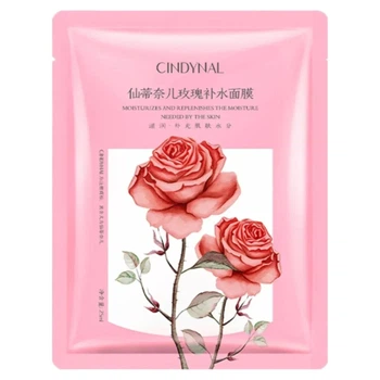 Увлажняющая тканевая маска для лица с экстрактами розы и алоэ Cindynal Rose Moisturizing Facial Mask, 25 мл