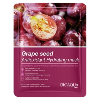 Увлажняющая тканевая маска для лица с экстрактом зерна винограда Bioaqua Grape Seed Antioxidant Hydrating Mask, 25 мл
