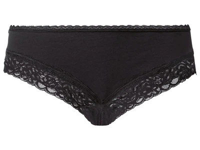 Трусики-хипстеры хлопковые с круживом для женщины Esmara LYCRA® 392376 L Черный