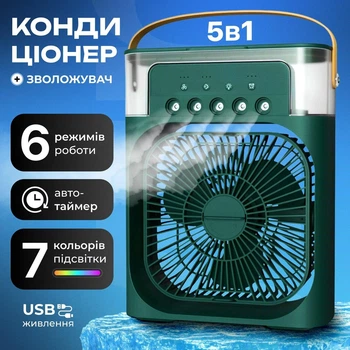 Мини кондиционер увлажнитель настольный вентилятор с увлажнителем воздуха охлаждением 4в1 Arctic 500мл