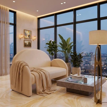 Диван Bonza 122×75×95 см екошкіра Light Beige