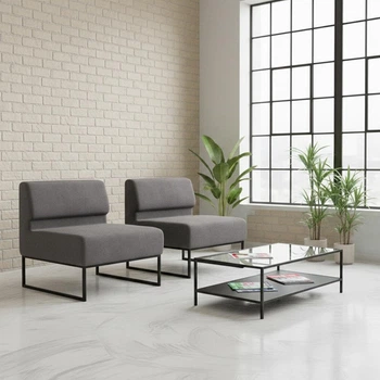 Модульний диван Lounge зі спинкою 154×77×83 см Soft Grey