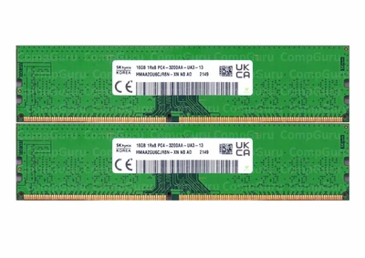 Оперативна пам'ять для ПК Hynix DDR4 32GB (2x16GB) 3200MHz UDIMM 2Rx8 PC4-3200AA (HMAA2GU6CJR8N-XN)