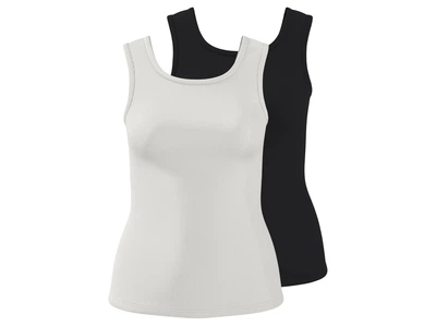 Майка в рубчик набор 2 шт. для женщины Esmara LYCRA® 507268 S черный, белый