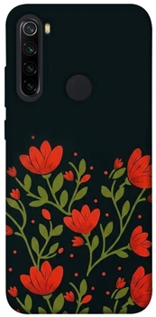 TPU чехол Demsky Червоний цвіт для Xiaomi Redmi Note 8
