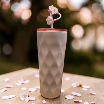 Тамблер для холодних напоїв Starbucks Sakura Pink Textured Cold Cup із соломинкою 592 мл