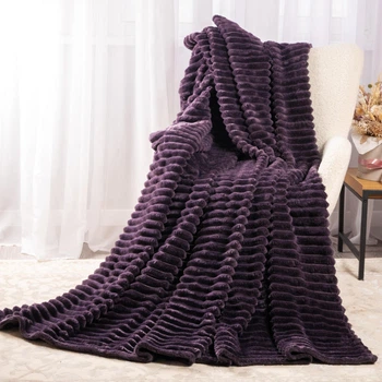 Плед-Покривало Шарпей Home Textiles Aubergine 200х230 см Баклажановый
