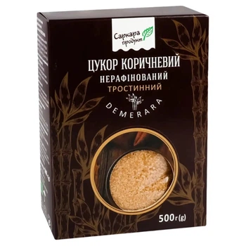 Сахар Саркара продукт коричневый нерафинированный тростниковый 500 г (коробка) (60004) (354385)