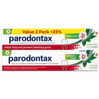 Зубна паста Parodontax Herbal Fresh Свіжість трав 100 мл (2 × 50 мл)