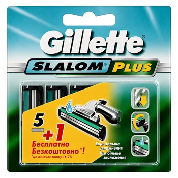 Змінні касети для гоління Gillette Slalom Plus 6 шт (5+1)