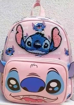 Детский 3D-рюкзак Stitch с ушками и пайетками розовый