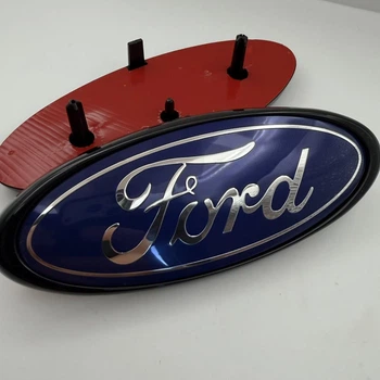 Эмблема, значек с лого FORD Форд 147 mm 57 mm Transit, Torneo, Fiesta, Focus, Ka, Kuga, Mondeo, S-Max, Galaxy синяя с черным