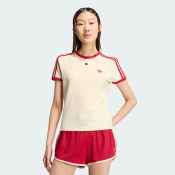 Жіноча футболка 3 STRIPES SLIM adidas KS4780 (M) жовтий (4069996501737)