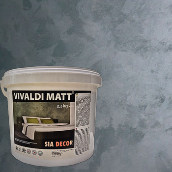 Штукатурка декоративна SIA DECOR для стін VIVALDI MATT штукатурка декоративна для стін, як під шпалери, біла перламутрова напівматова 2,5кг