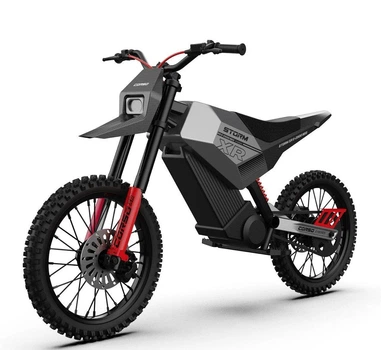 Діртбайк електричний Corso Storm E-2500 Neo XR-34090 (1) рама сталева, двигун 2500W, акумулятор літієвий 60V27AH, у коробці - Чорно-червоний