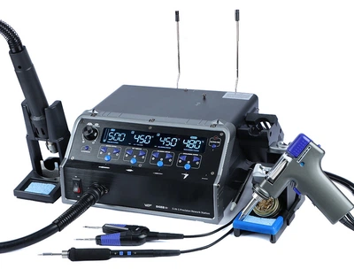 Паяльный комплекс WEP 948D-IV / 5 в 1 / фен + паяльник C245 + термопинцет + оловоотсос + пинцет / 1410 Вт