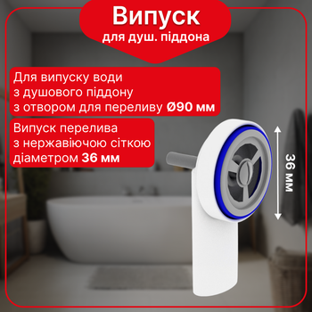Круглый перелив Kronoplast для сифона кухонной мойки Ø36 мм NS1013PP07