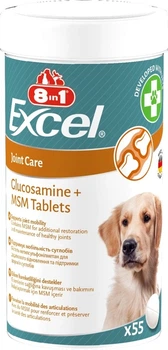 Вітаміни 8in1 Excel Glucosamine + MSM для цуценят та дорослих собак, для суглобів 55 шт.