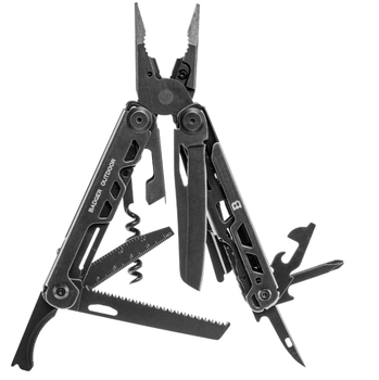 Мультитул Badger Outdoor Ash Blackwash 18 Інструментів Нейлонова Кобура Чорний BO-MT-ASH-SW